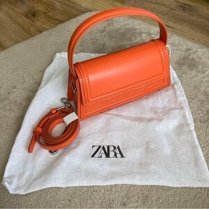 Zara Orange Mini Top-Handle Crossbody Bag